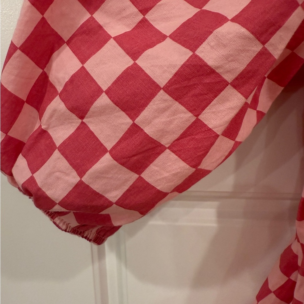 Moodie Pink and White Checkered Dress w/ Pockets - Picture 4 of 5